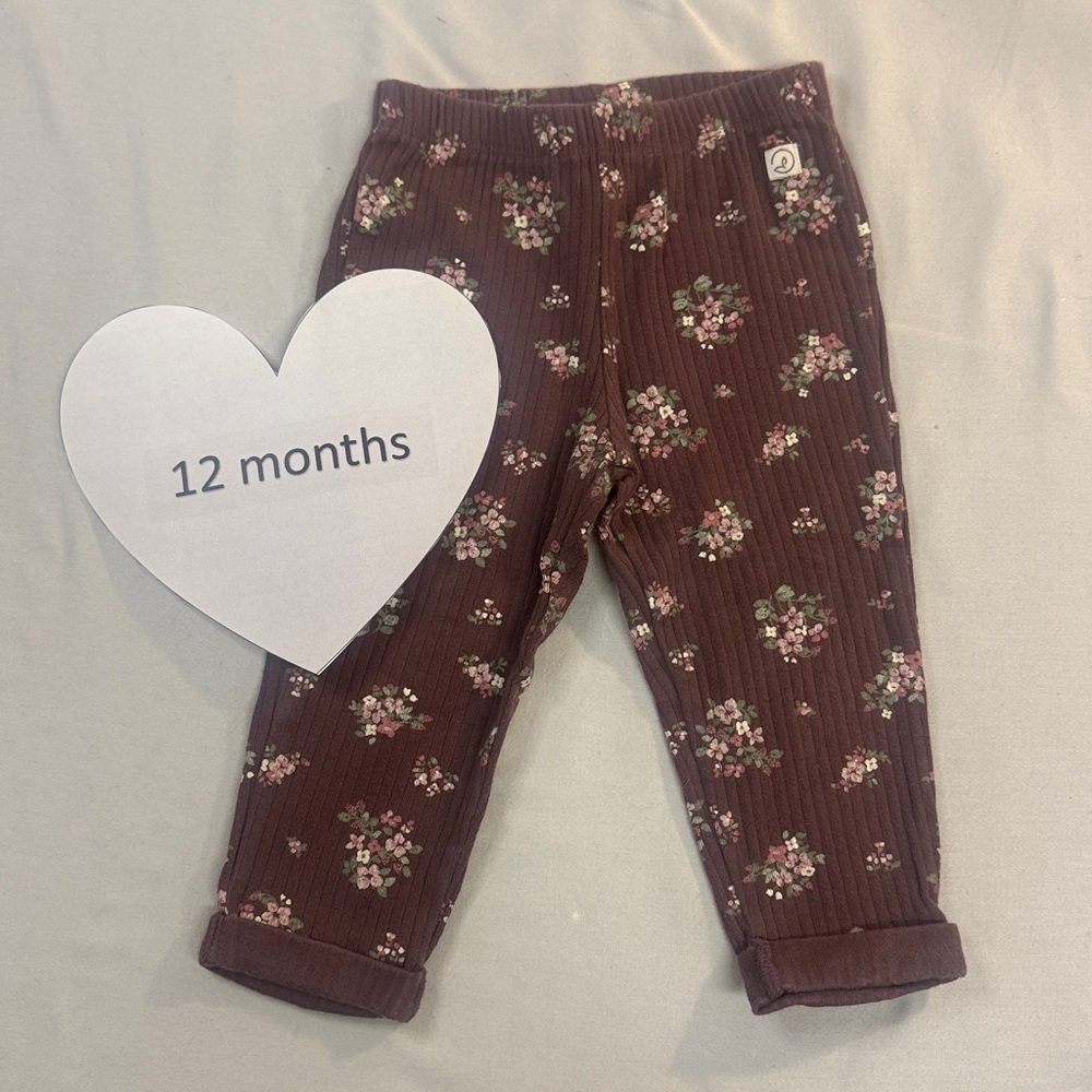 Carter's - Organic Ribbed Baby Pants in Purple Floral